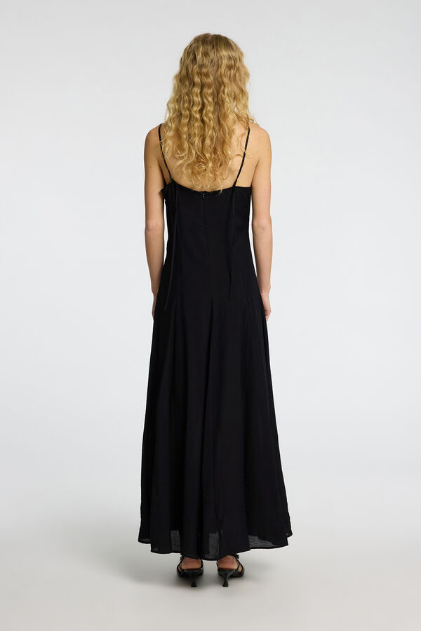 Selected Femme Vestido comprido de alças Preto