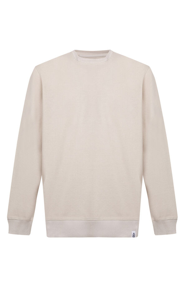 Cortefiel Sweatshirt tecido estrutura Tostado