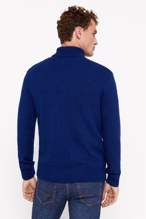 Cortefiel Camisola tran&ccedil;ada gola alta Azul