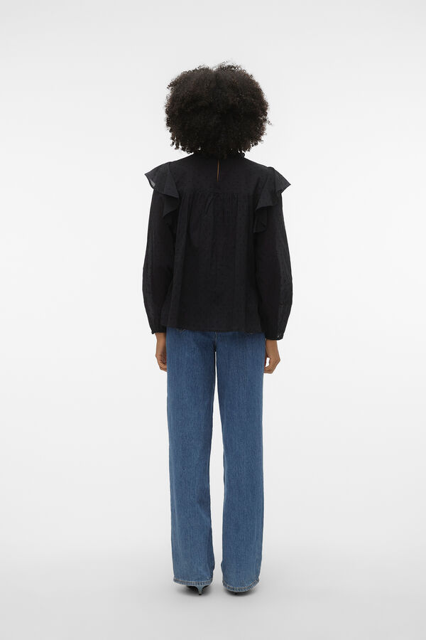 Vero Moda Top plumeti volantes Negro