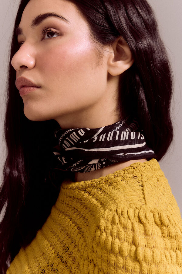 Slowlove Top de malha estruturada com manga bufantes Dourado