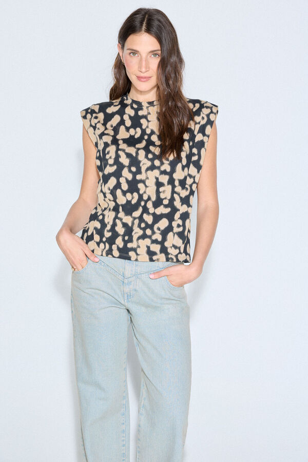 Slowlove Camiseta estampado leopardo Estampado gris