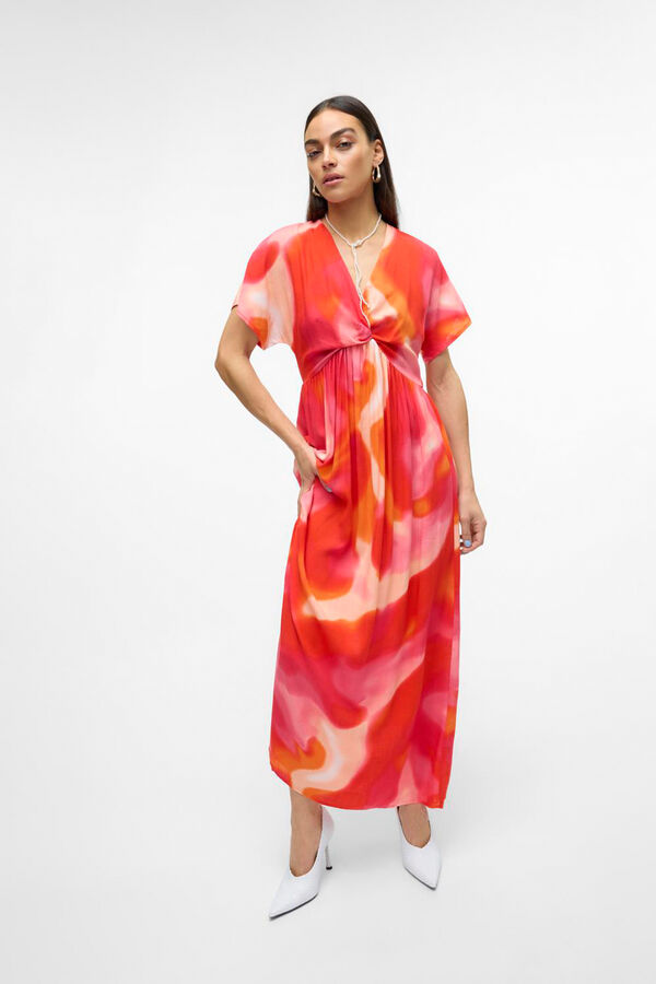 Vero Moda Vestido midi de manga curta  Laranja