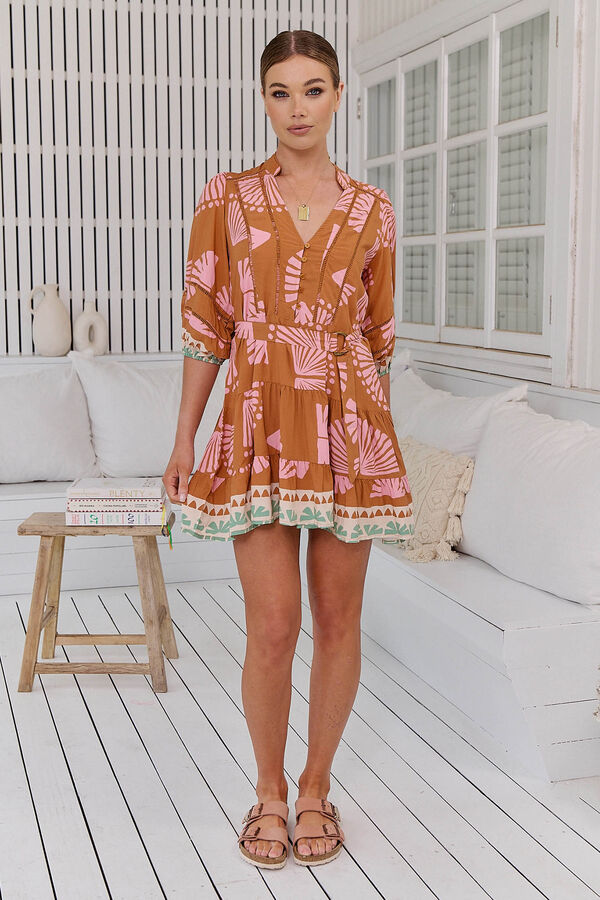 Jaase Vestido mini estampado Jayde Laranja