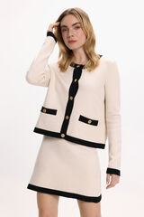 Vila Falda corta de punto con viscosa Blanco