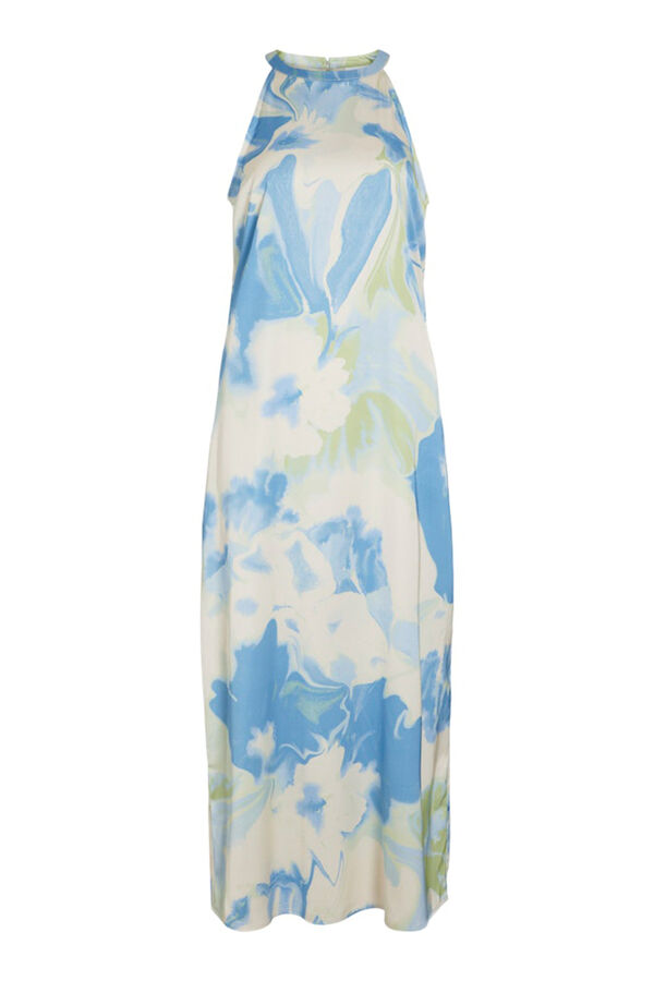 Vila Vestido midi satinado de fiesta Gris