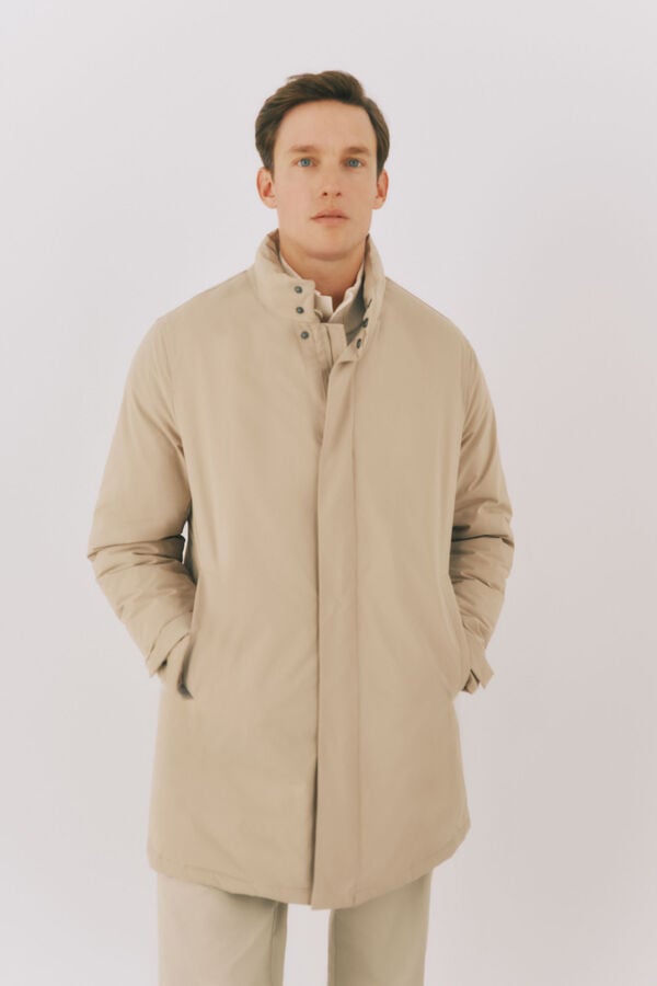 Cortefiel Sobretudo t&eacute;cnico Tostado