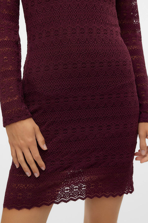 Vero Moda Vestido curto de manga comprida  Roxo