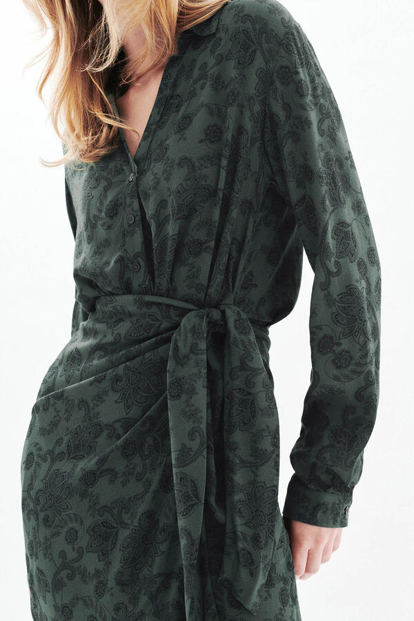 Caroll Vestido 100% viscosa Estampado verde