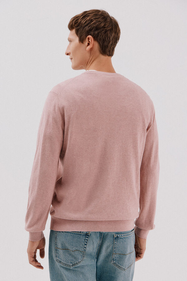 Cortefiel Jersey algod&oacute;n cashmere cuello caja Rosa