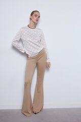 Slowlove Cal&ccedil;as &agrave; boca de sino de malha Tostado