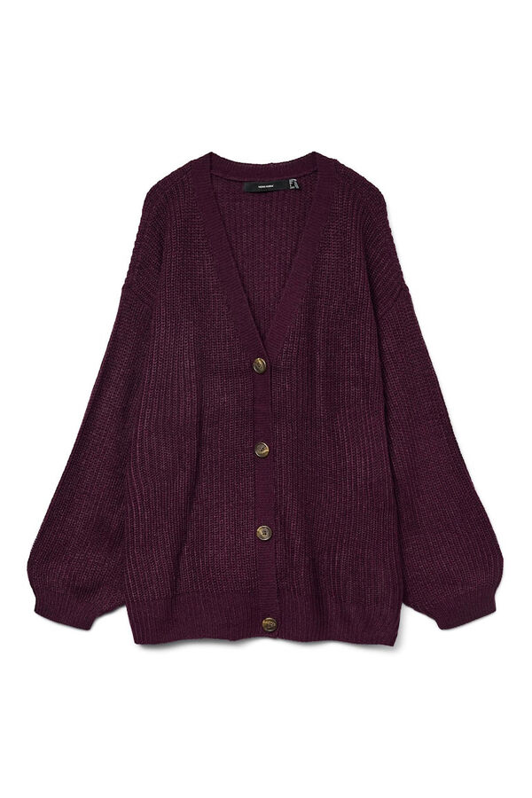Vero Moda Curve C&aacute;rdigan de punto fr&iacute;o talla grande Morado