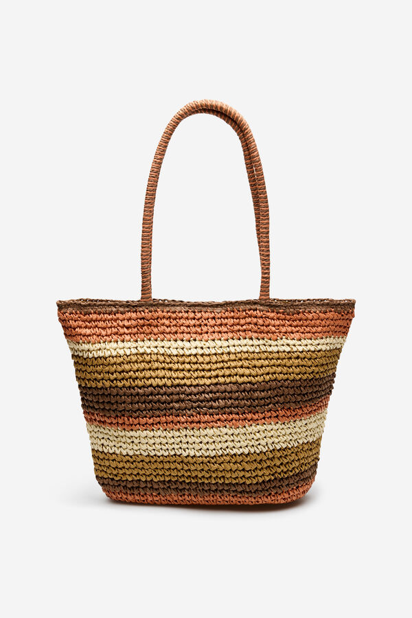 Cortefiel Bolso playa multicolor Estampado blanco