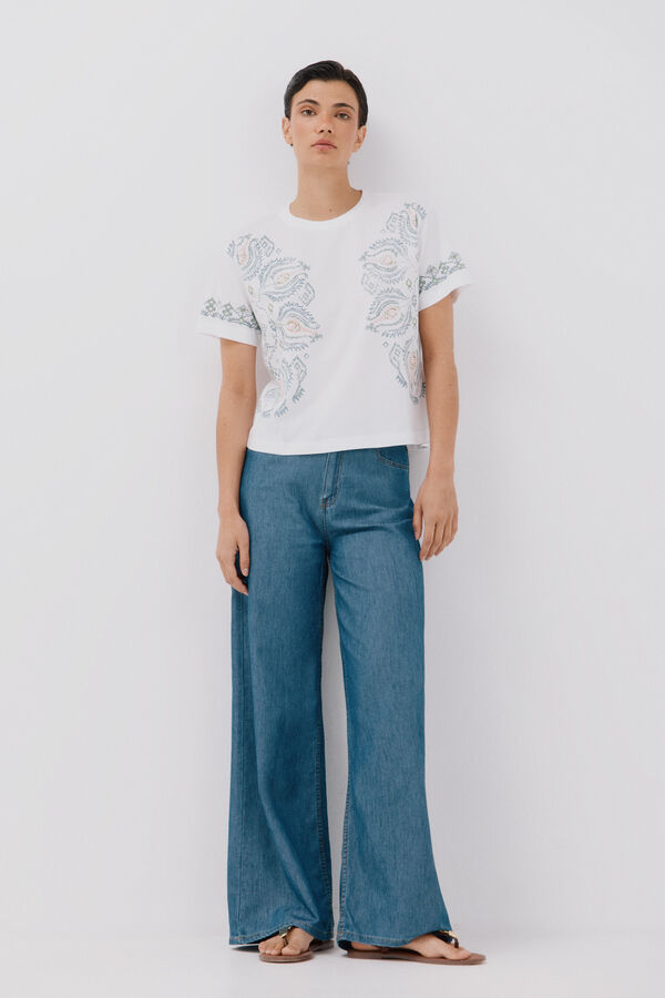 Cortefiel T-shirt estampada Branco