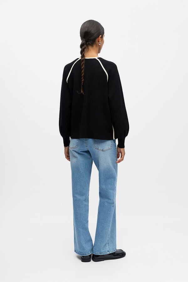 Object Jersey ribete contraste Negro