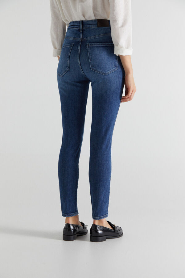 Cortefiel Pantal&oacute;n vaquero pitillo tiro alto Azul