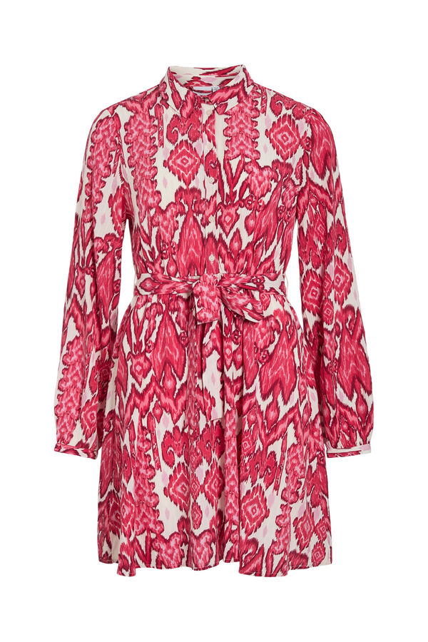 Vila Vestido curto estampado em viscose Impress&atilde;o
