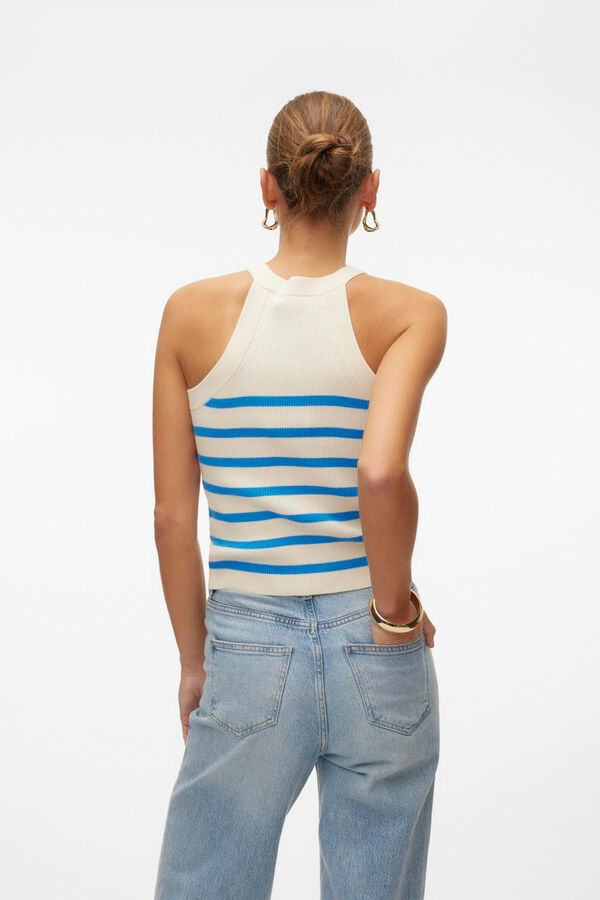 Vero Moda Top de punto cuello halter Gris