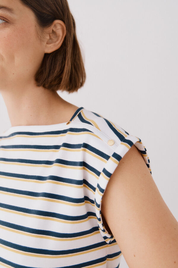 Cortefiel Camiseta básica mangas Azul