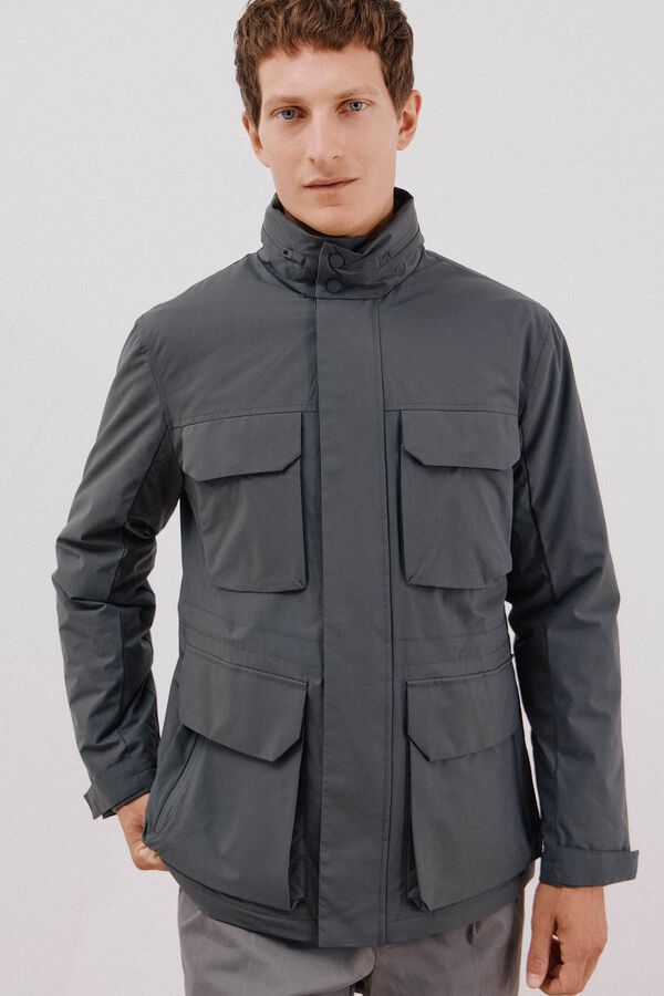 Cortefiel Chaqueta t&eacute;cnica 4 bolsillos Gris