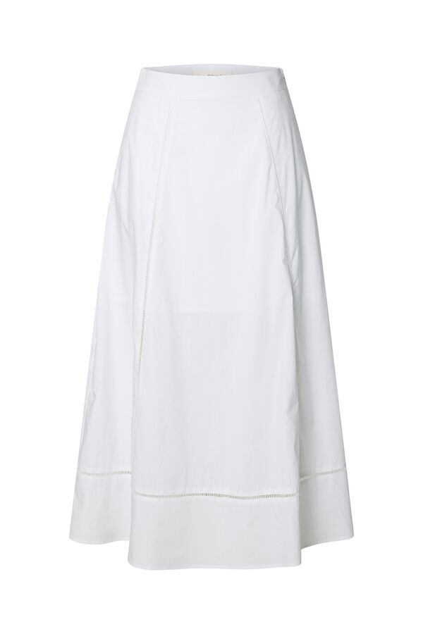 Selected Falda larga algod&oacute;n Blanco