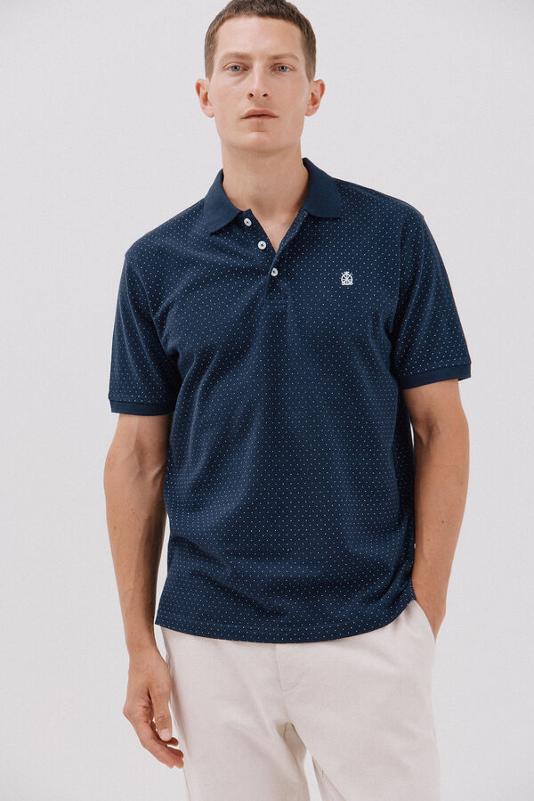 Cortefiel Polo estampado Azul marino