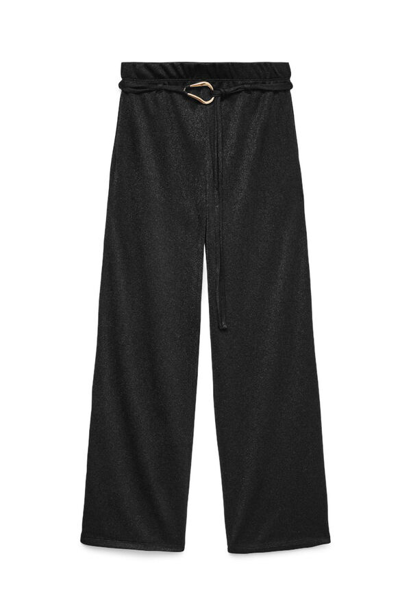 Vero Moda Pantal&oacute;n largo de punto detalle hebilla Negro