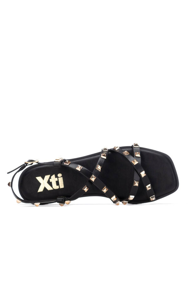 XTI Sandalia estilo romana con tachuelas Negro