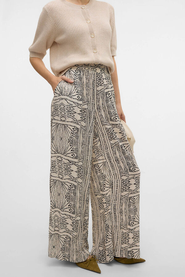 Vero Moda Pantal&oacute;n fluido de mujer con cintura el&aacute;stica Gris