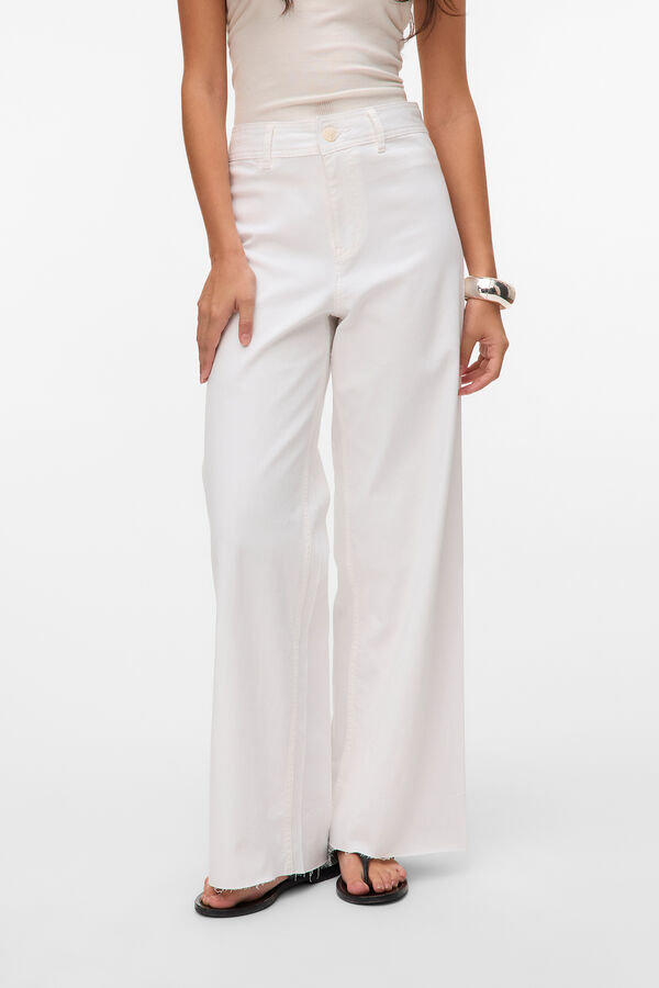 Vero Moda Jeans tiro alto ancho Blanco