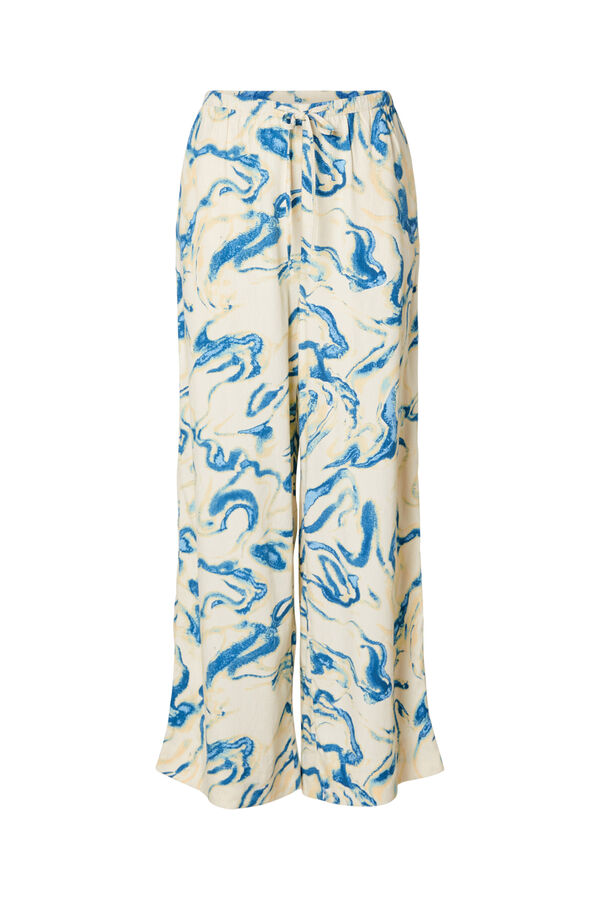 Selected Femme Calças largas estampadas confecionadas 100% com viscose. Cinzento