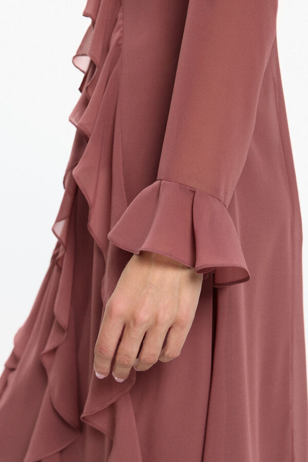 Vero Moda Vestido largo volantes Coral