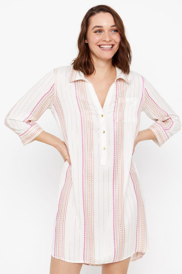 Cortefiel Caft&aacute;n t&uacute;nica estampado Estampado naranja