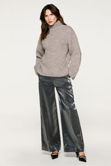 Selected Pantal&oacute;n efecto metalizado Negro