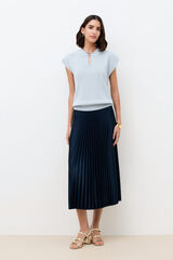 Caroll Falda midi plisada Azul marino