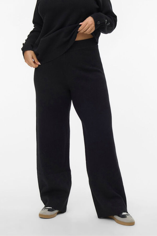 Vero Moda Curve Pantal&oacute;n largo de punto talla grande Negro