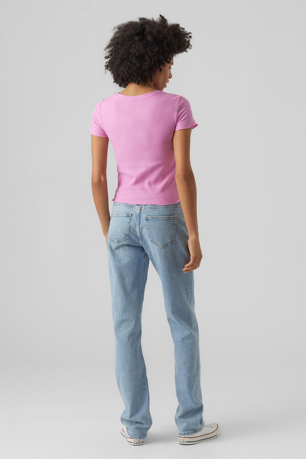 Vero Moda Top canelado Roxo