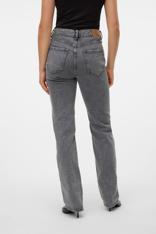 Vero Moda Vaquero recto tiro alto Gris
