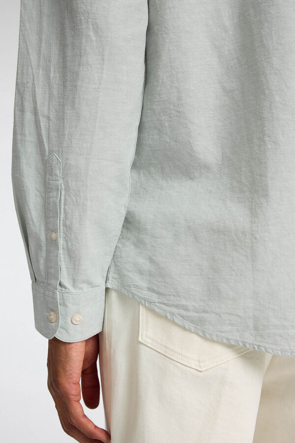 Selected Camisa de lino Slim Fit Verde