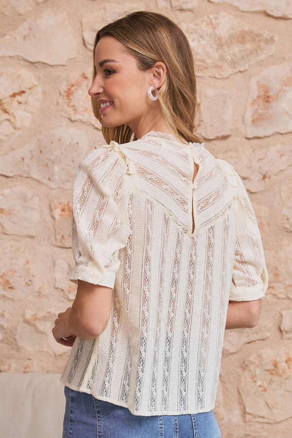 Pol&iacute;n Et Moi Camisa flores Valen Beige