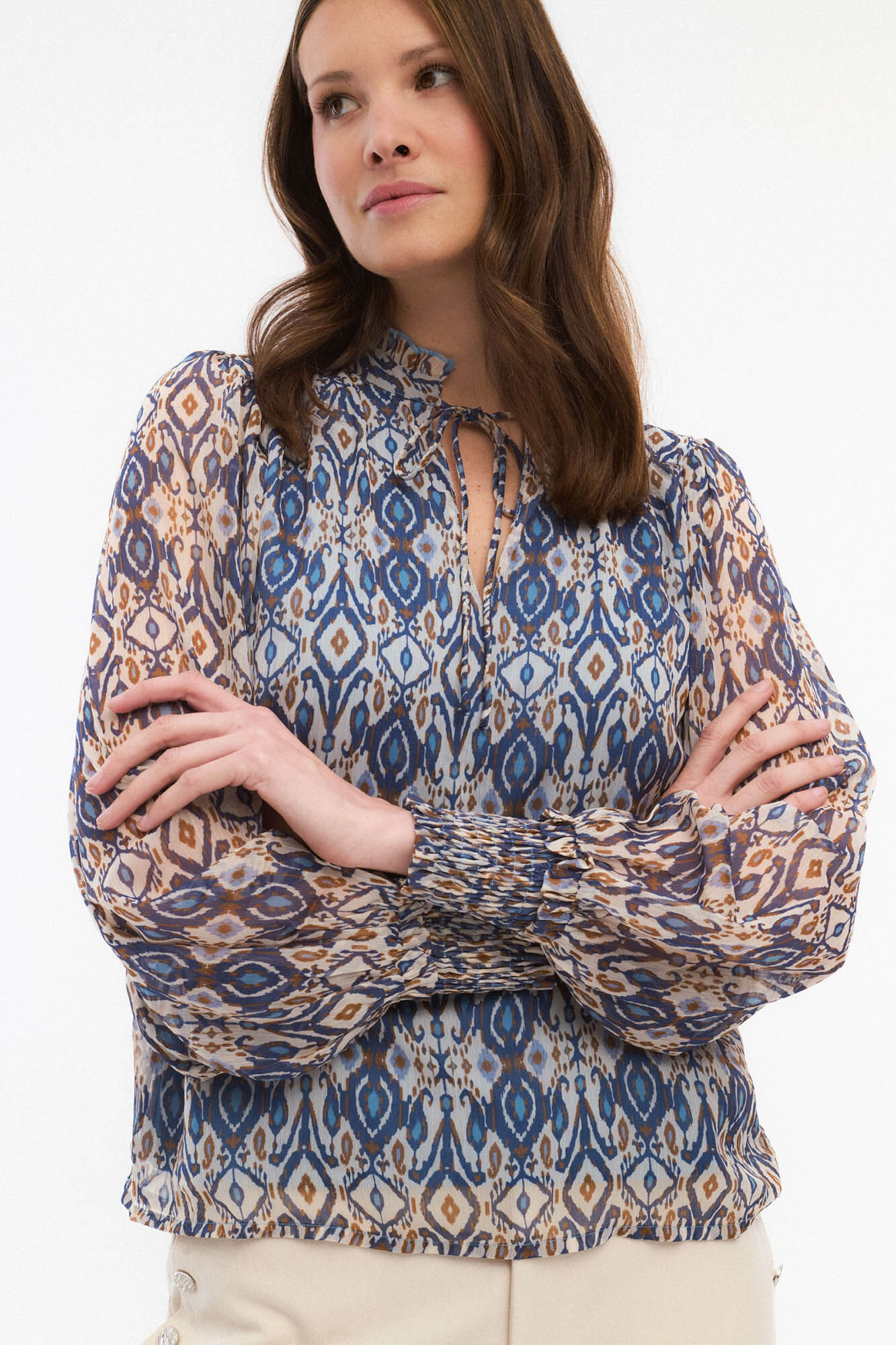 Vila Printed long-sleeved blouse