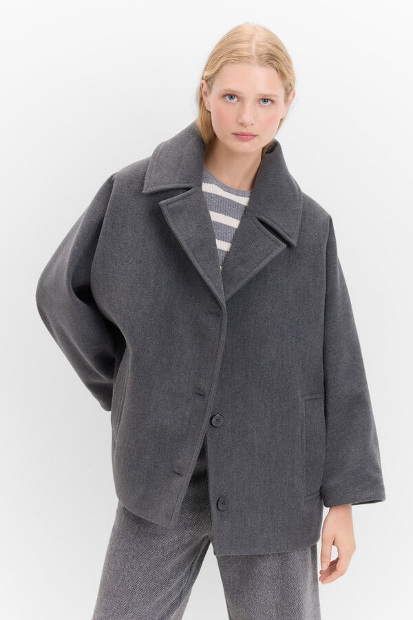 Cortefiel Abrigo desestructurado Gris