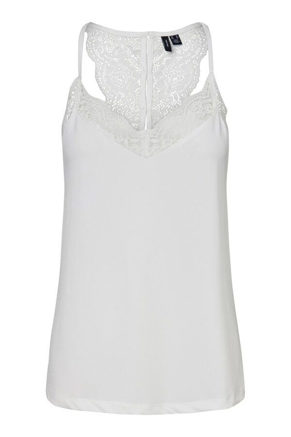 Vero Moda Top de mulher sem mangas estilo lingerie Branco