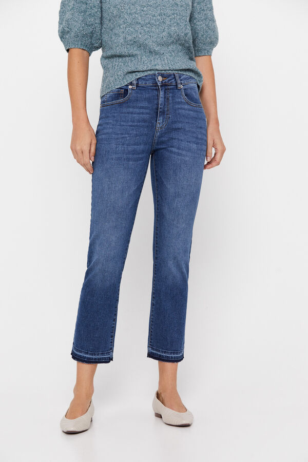 Cortefiel Pantal&oacute;n crop recto Azul