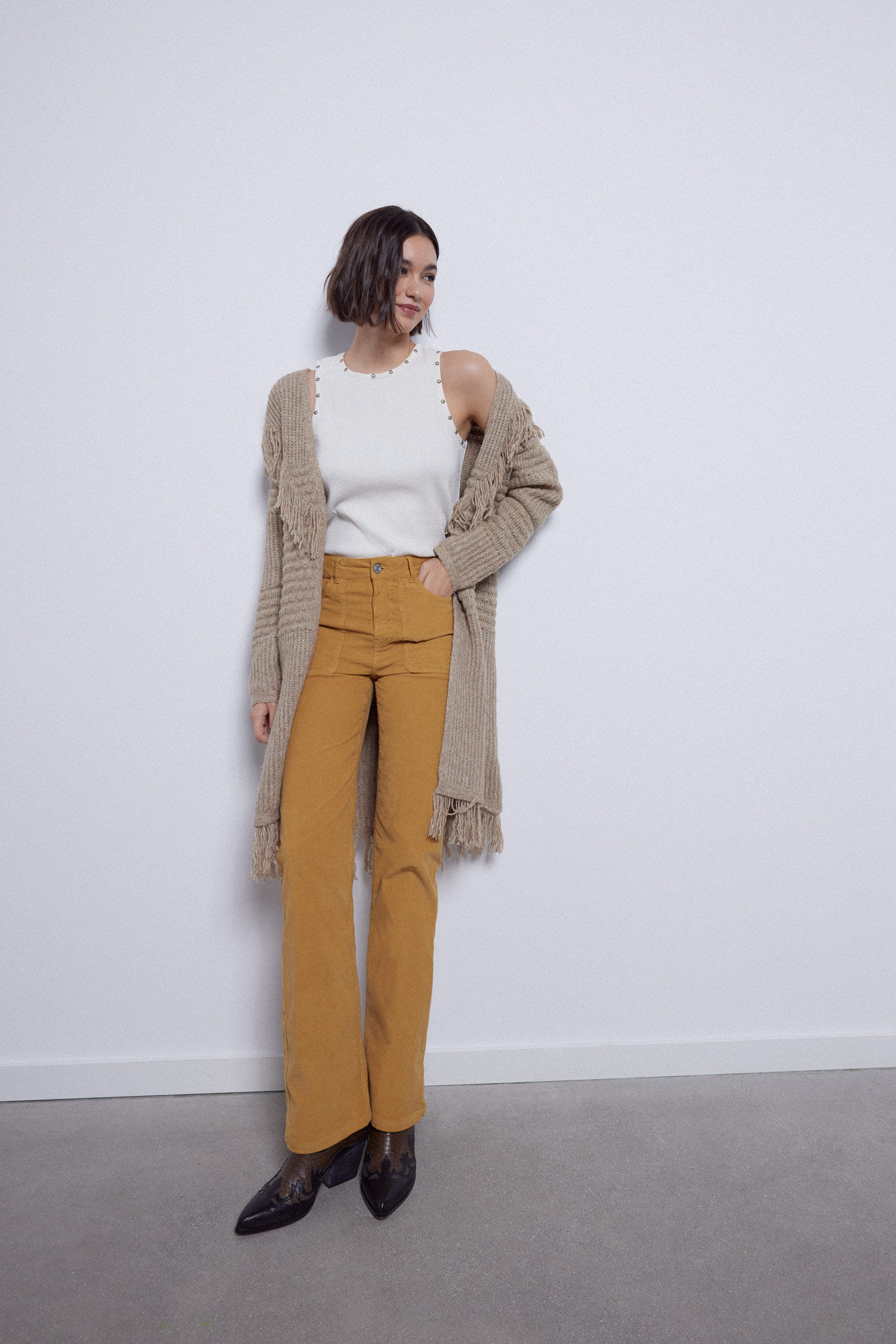 Slowlove Cal&ccedil;as tipo cargo de bombazina