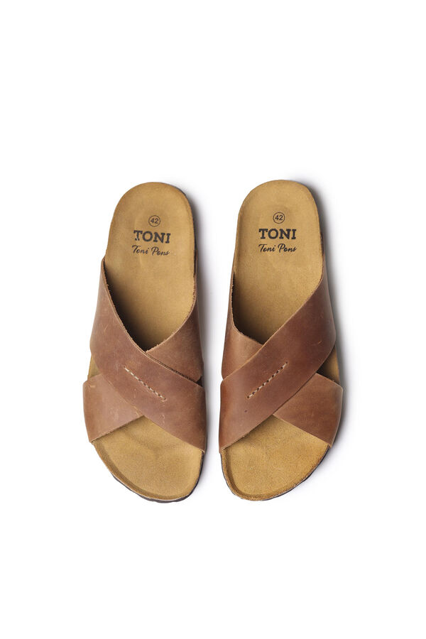Toni Pons Sandalia bio de piel Marr&oacute;n