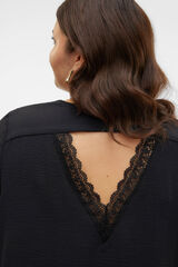 Vero Moda Curve Top encaje en la espalda talla grande Negro