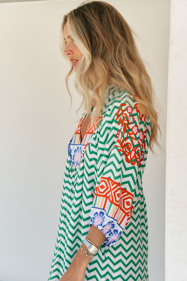 Jaase Vestido mini estampado Boheme Verde