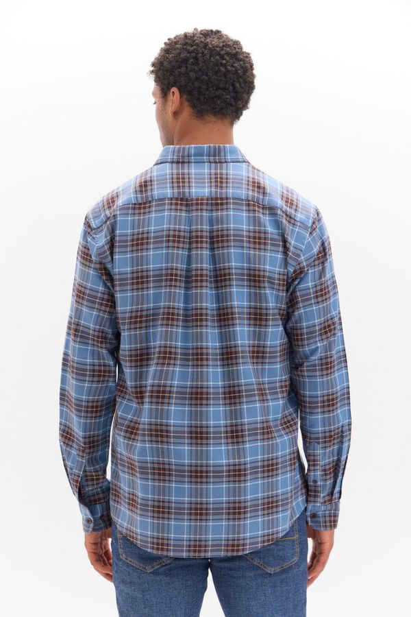 Cortefiel Camisa twill xadrez Azul