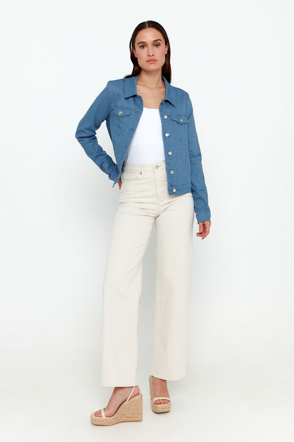 Vero Moda Blus&atilde;o curto de denim  Azul